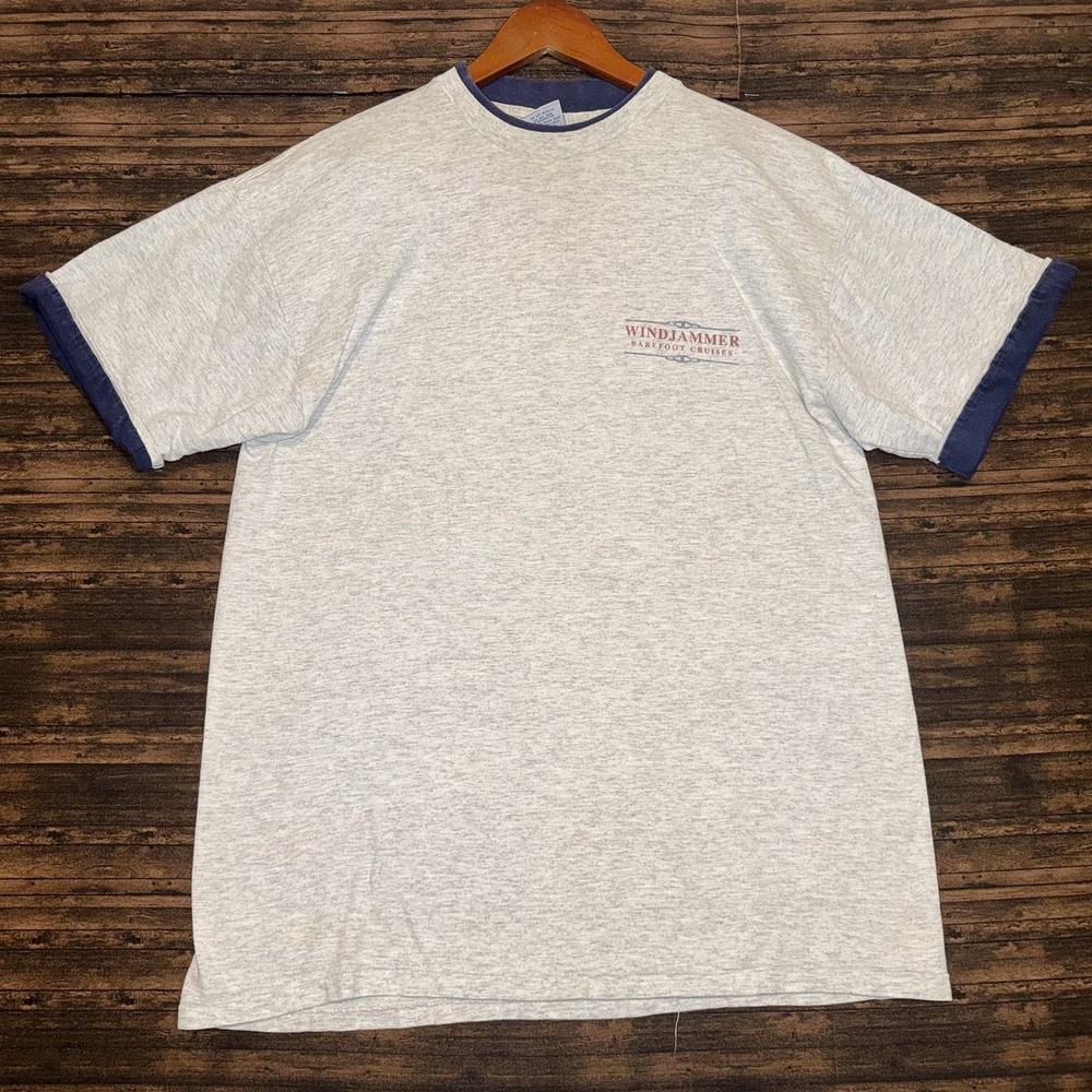 VTG SCI Windjammer Barefoot Cruises T Shirt Single Stitch Size XL Made In USA